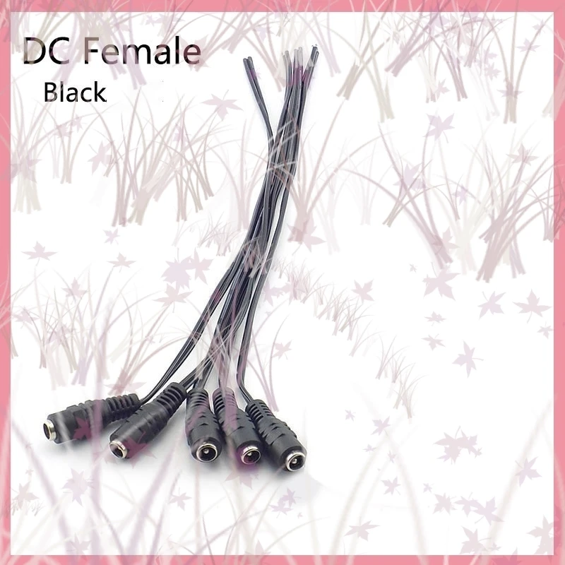 1/2/5/10 Uds Cable hembra de alimentación CC enchufe de 12V Cable adaptador de CC conector de clavija de 5,5*2,1mm para cámara CCTV enchufe de tira LED B6 - imagen 5