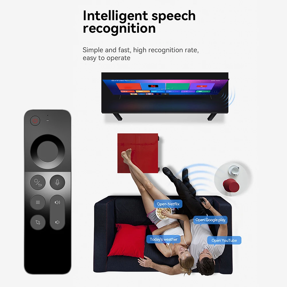 Giroscopio inalámbrico W3 2,4G, ratón de aire IR, Aprendizaje por voz inteligente, Control remoto, Mini teclado de TV remoto para Android Smart TV Box PC - imagen 3