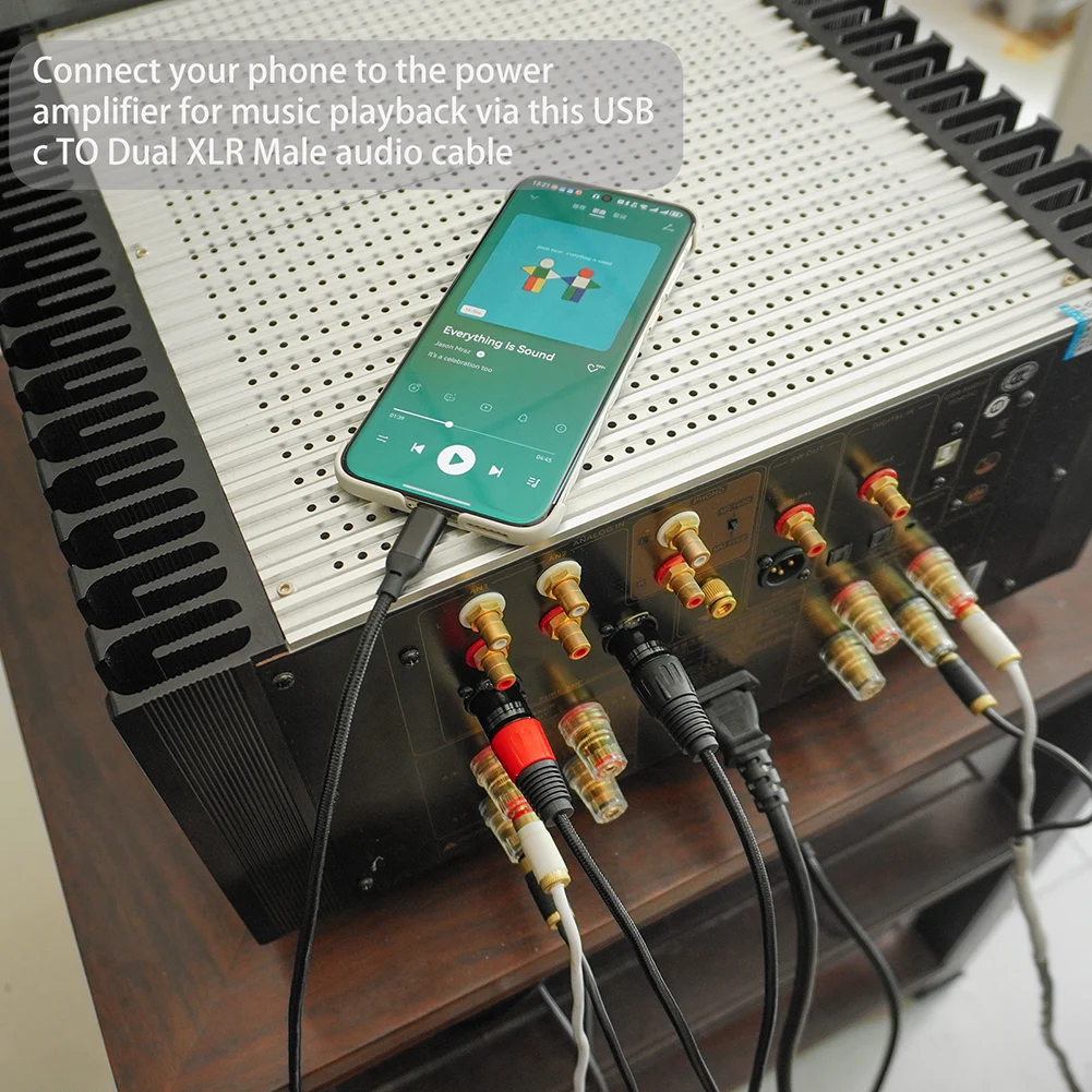 Cable de Audio tipo C a Dual XLR macho Aux, Chipset DAC integrado, USB C a Cable de Audio Dual XLR tipo C a Cable estéreo de salida macho XLR - imagen 3