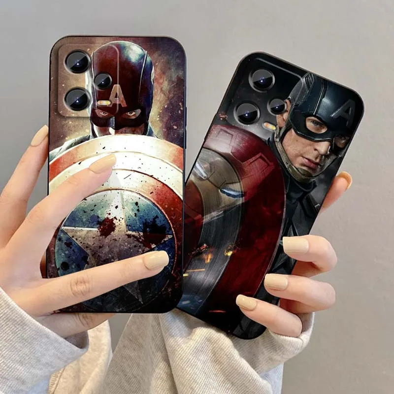 Funda de teléfono Ghost Rider Capitán América para Xiaomi Redmi Note 14 13 12 12S 11E 11 11S 11T Pro Plus 4G 5G funda negra suave de TPU - imagen 2