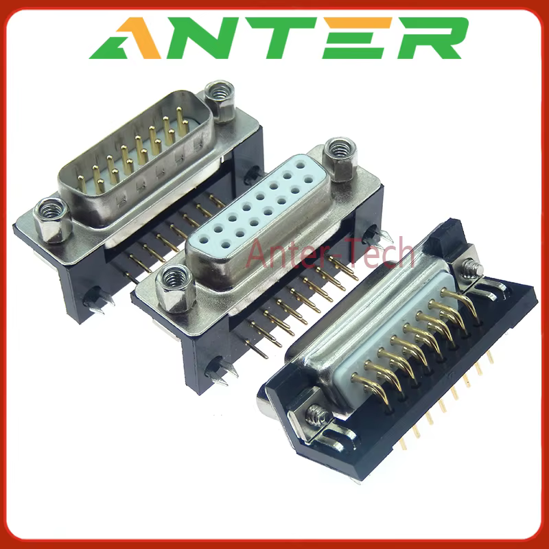 Conector D-SUB VGA DB15 hembra y macho para PCB - chapado en oro - imagen 2