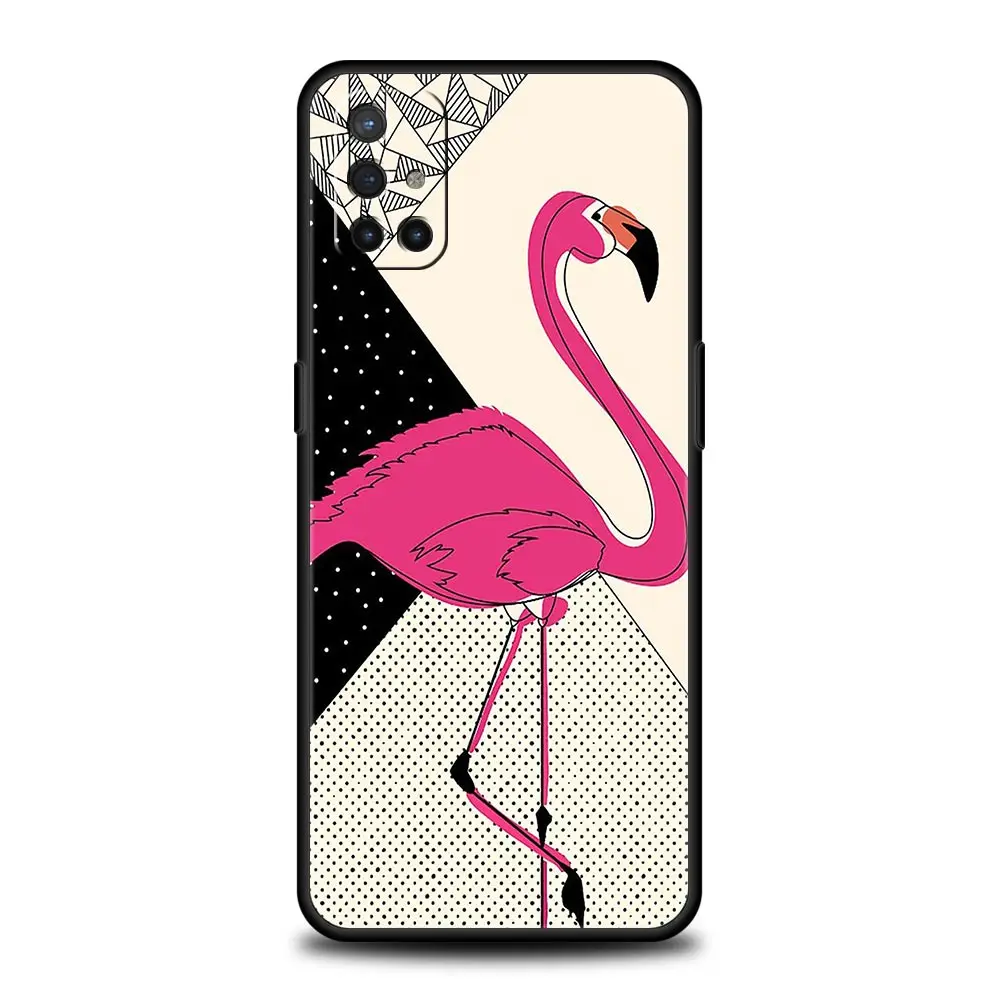 Preciosa funda de teléfono con hojas de flamencos rosados para OnePlus 12 11 10 9 8 7 7T Pro 12R 10R 9RT 9R 8T Nord N100 N200 N10 2T CE 2 5G - imagen 3