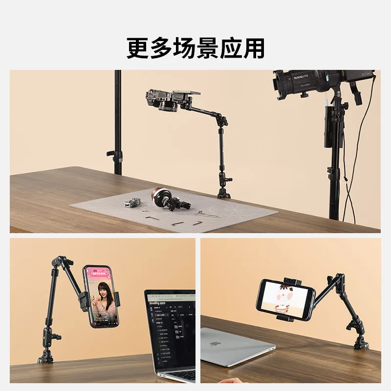Brazo mágico de disparo de escritorio SmallRig con kit de abrazadera de cangrejo, brazo mágico ajustable para teléfonos inteligentes, web y cámaras de acción de regalo - imagen 5