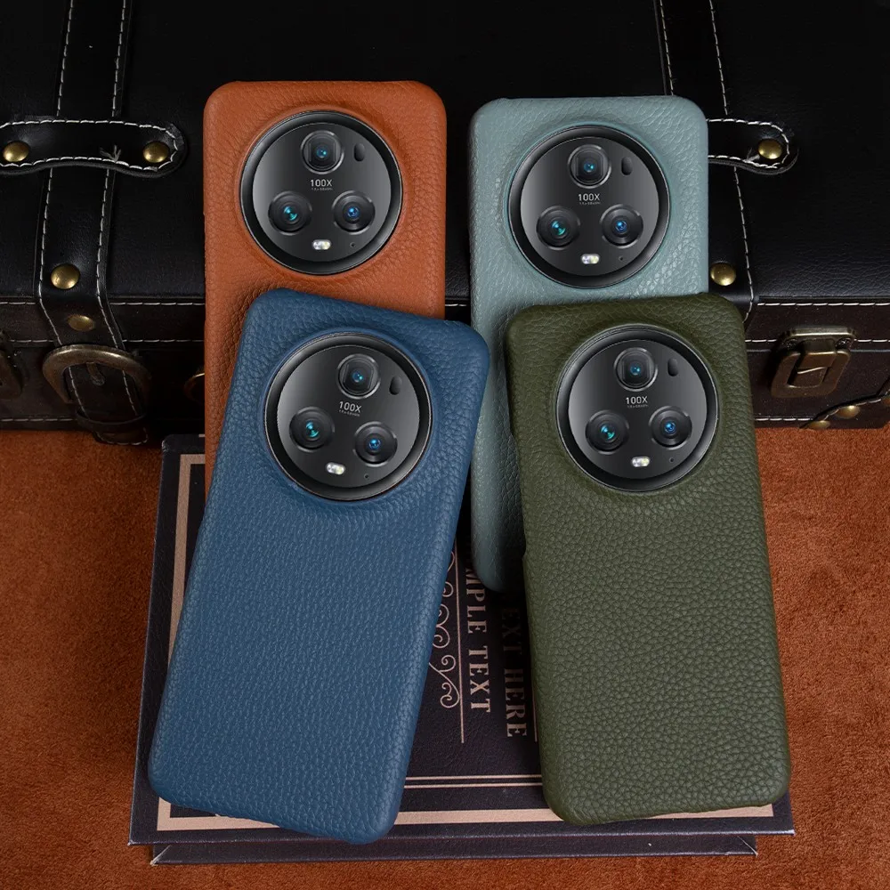 Para Huawei Honor Magic 5 Pro funda de lujo de negocios de cuero genuino funda de teléfono honor magic 5 lite Fundas traseras protectoras Coque - imagen 3