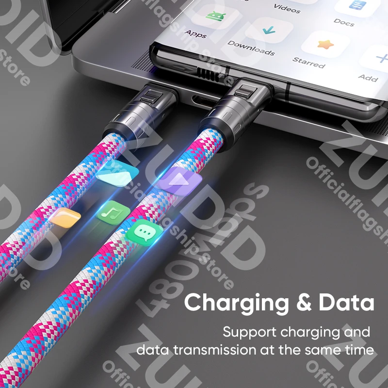 Cordón 2 en 1 Cable de carga rápida USB C a tipo C de 240W PD3.1 Cable de datos USB tipo C para IPhone 16 15 MacBook iPad Samsung Xiaomi - imagen 4