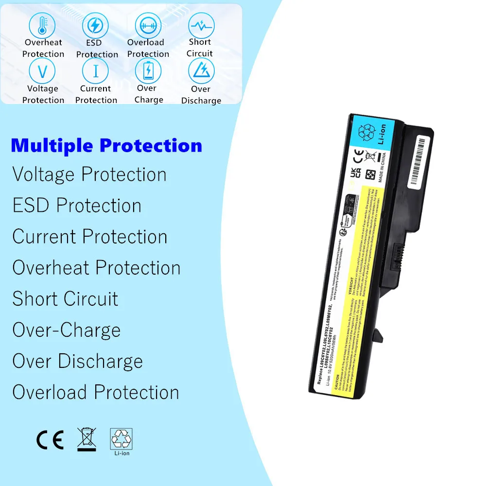 Batería del ordenador portátil para Lenovo IdeaPad G470 G470G G475E G560 G560A G560E G560G G560L G565 G460 G460E G460G G465 G465A L10C6Y02 - imagen 3