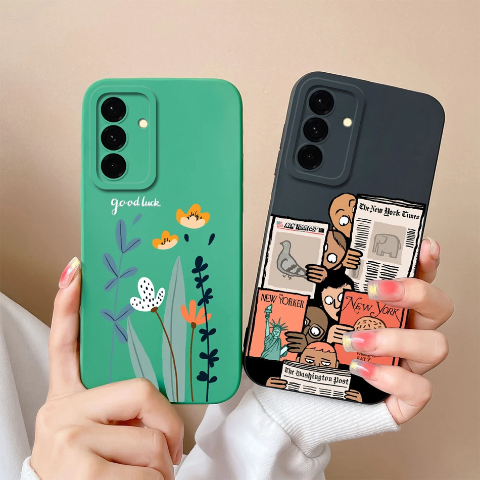 Funda para Samsung A36 A56 A26 ocio flores funda de teléfono suave para Galaxy A 36 silicona líquida protección completa carcasa anticaída - imagen 3