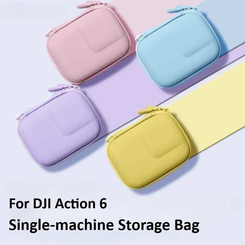 Estuche de transporte para DJI Osmo Action 6, bolsa de almacenamiento pequeña, bolsa de almacenamiento portátil dura de PU, impermeable, accesorios de funda protectora