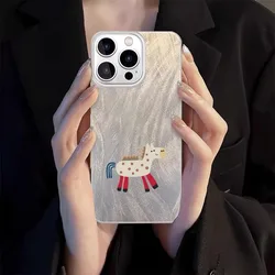 Funda de Teléfono con Diseño de Caballo de Troya de Dibujos Animados para iPhone 17 16 15 14 Plus 13 12 11 Pro Max 17 Air 16E XS XR X, Carcasa Rígida con Protección
