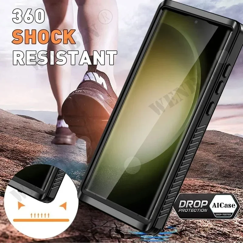 Funda impermeable IP68 de lujo para Samsung S26 S25 Ultra S24 A56 A55 A36 A17 A16 cubierta subacuática transparente resistente de cuerpo completo - imagen 4