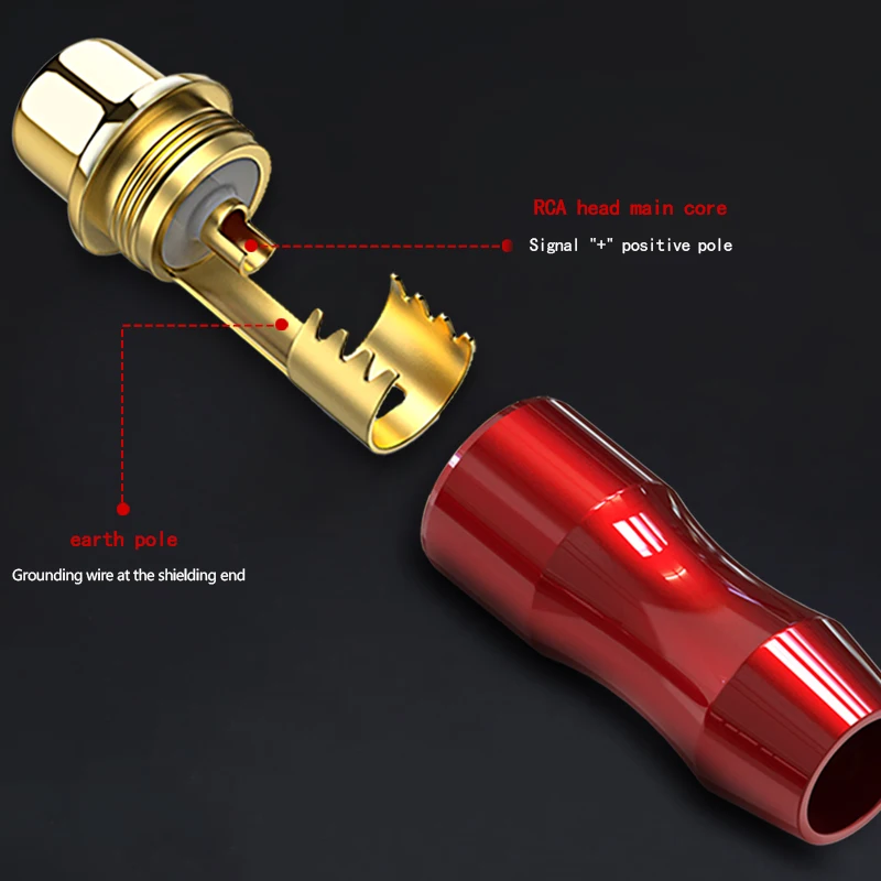 YONGWEI Conector de audio hembra RCA chapado en oro de cobre puro AV Lotus JACK rojo y blanco 2 a 2 con conexión de extensión enchufe soldado - imagen 5