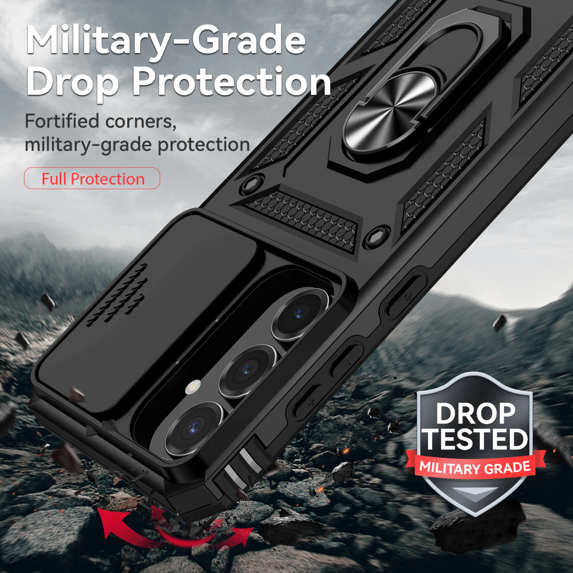 Para Samsung S25 FE Funda de coche anillo magnético soporte cámara deslizante armadura cubierta a prueba de golpes para Samsung Galaxy S25 FE S25FE Coque Funda - imagen 5