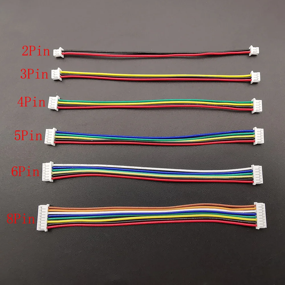 10 Uds Mini JST 1,25mm paso MX 1,25 2/3/4/5/6/8 Pin conector hembra a hembra con Cables de PVC 28AWG 10/15/20/30CM - imagen 2