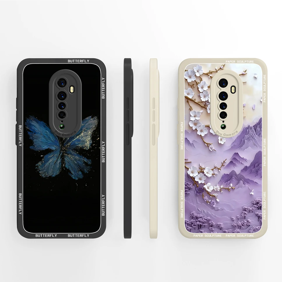 Para Oppo Reno2 Z F funda de teléfono lindo gato flores suave suave silicona líquida parachoques para Oppo Reno 2Z Reno2 F cubierta trasera anticaída - imagen 4