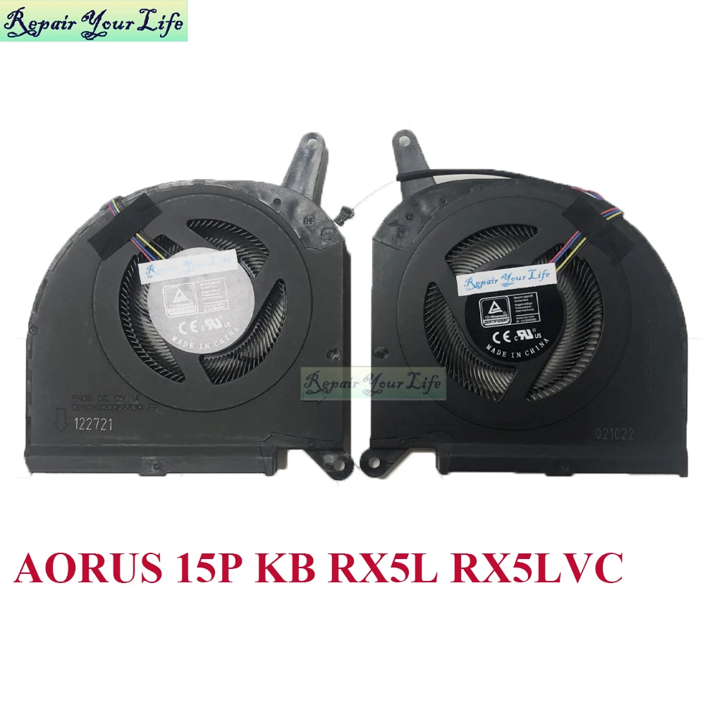 Ventilador de refrigeración para portátil GIGABYTE AORUS 15G 15g 15P XC/KB RX5L RX5LVC CPU GPU Notebook PC Cooler Fans radiador RTX3070 FNGT DC12V - imagen 2