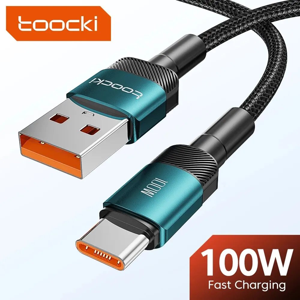 Toocki 6A USB Tipo C Cable para Xiaomi POCO Samsung Huawei 100W cargador rápido USB C cable de datos cable tipo C