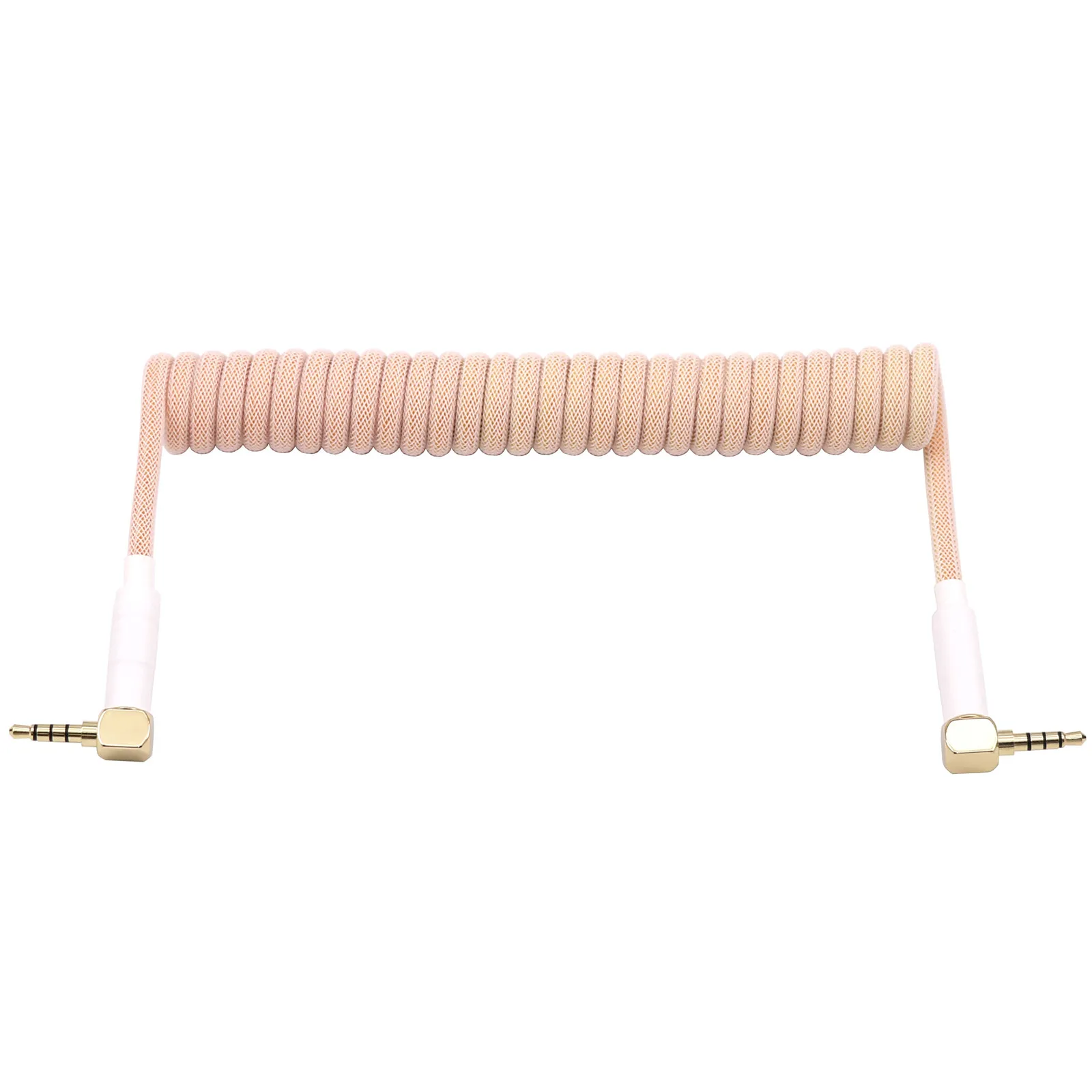 Cable en espiral de 90 grados TRRS a TRRS de 3,5mm para teclado dividido RODE Sc7 de VIDEOMIC Go, Cable de Audio Micro tipo micrófonos - imagen 3