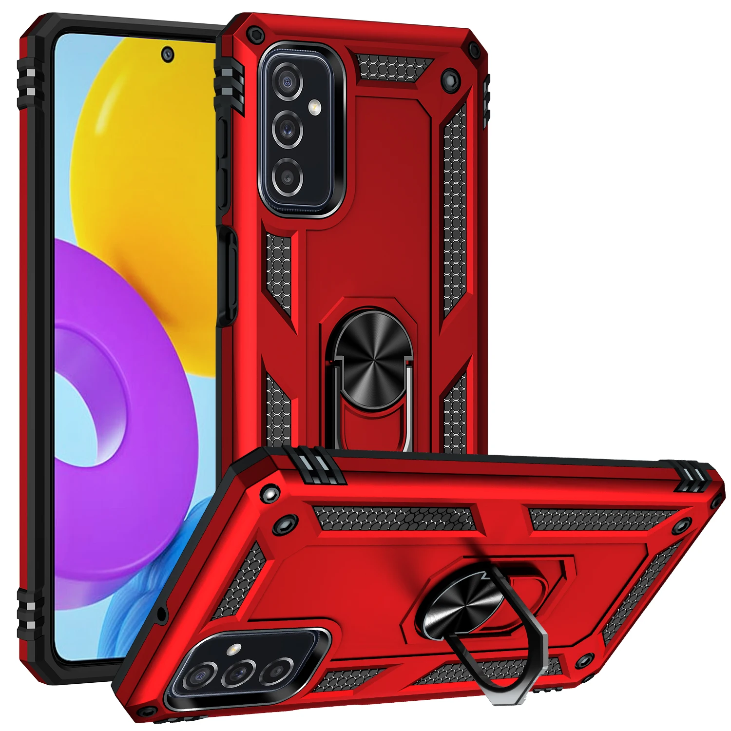 Funda para Samsung M52 5G, carcasa a prueba de golpes, armadura militar, anillo protector, soporte magnético - imagen 2