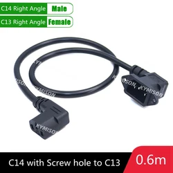 Cable IEC C14 a C13 - 60 cm, ángulo recto, H05VV-F 3G 0,75 mm