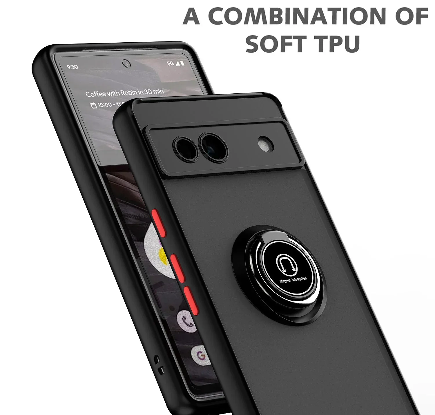 Armadura mate funda para Google Pixel 9 Pro 8A 8 7A 7 6 Pro cubierta anillo soporte magnético soporte a prueba de golpes Coque Fundas - imagen 5