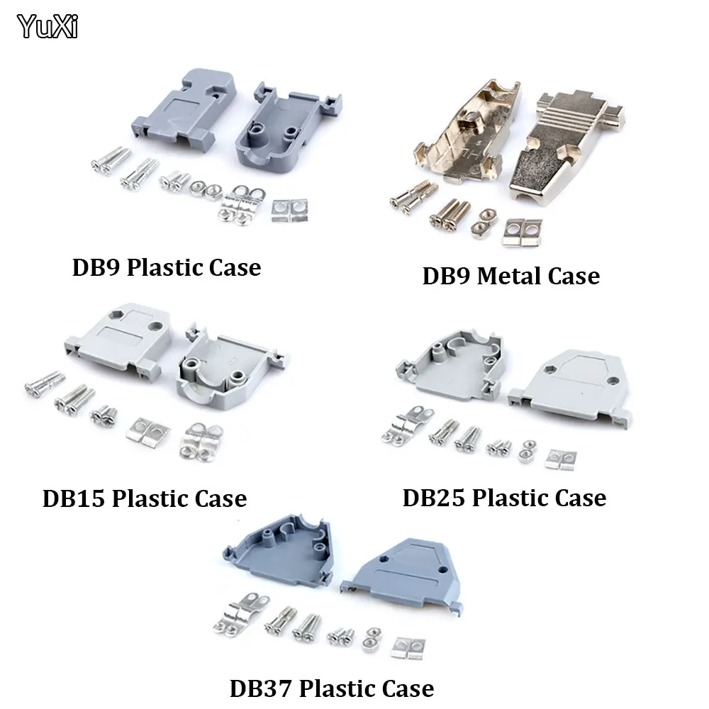 YUXI-carcasa de Metal de plástico, conectores DB9 serie DB, 10 piezas, DB9, DB15, DB25, DB37 - imagen 2