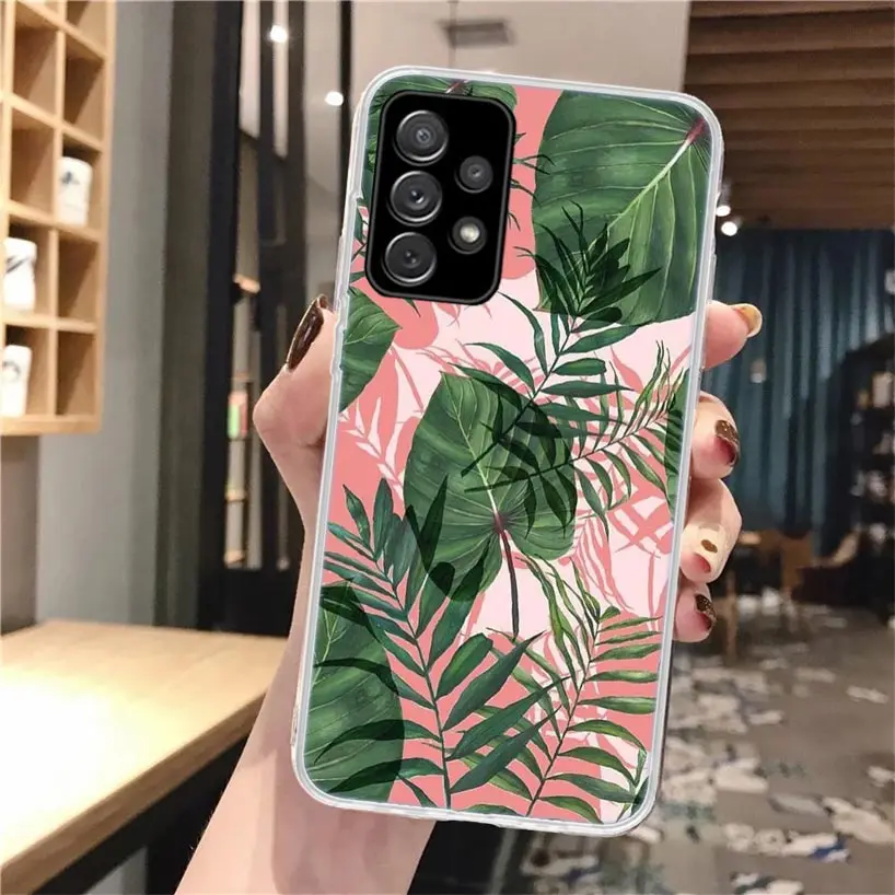 Funda de teléfono de hojas verdes de plantas tropicales de verano para Samsung Galaxy A56 A55 A54 A53 A16 A15 A14 A13 A36 A35 A34 A33 A26 A25 A24 A23 - imagen 2