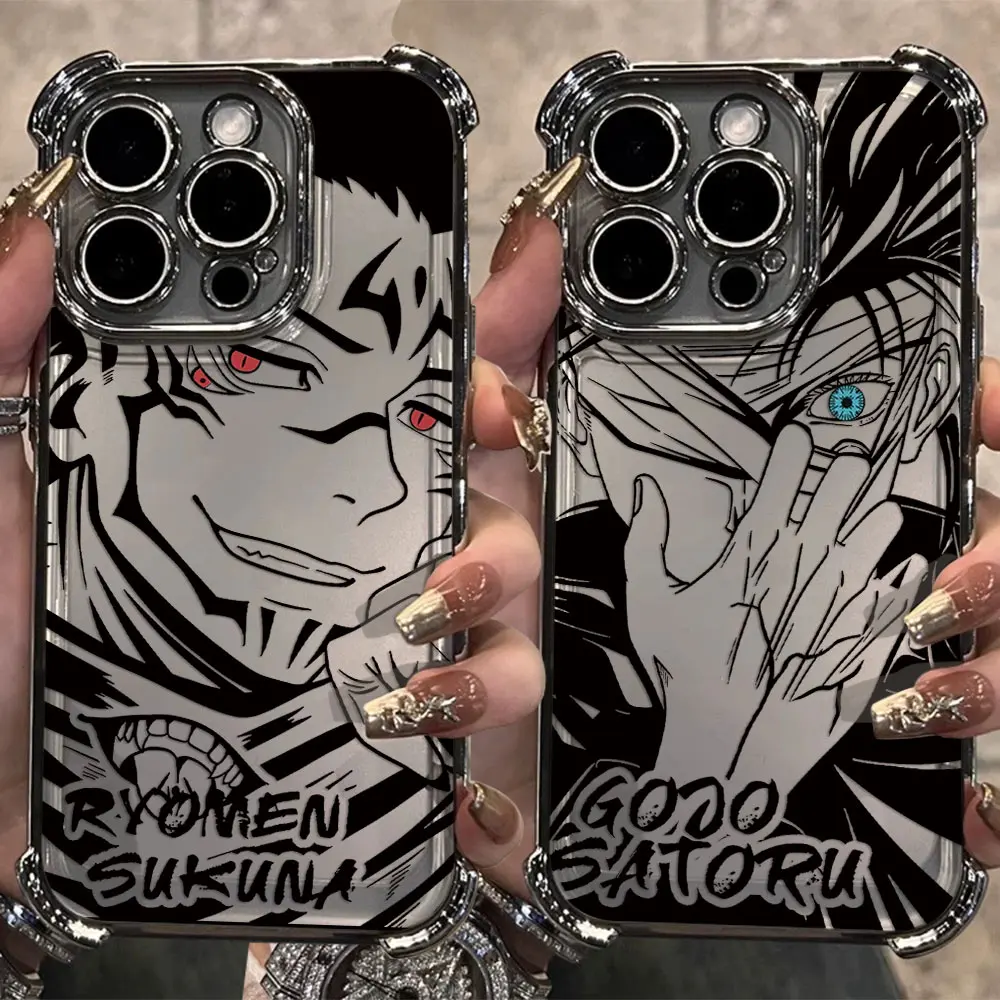 Funda chapada de Anime Jujutsu Kaisen Gojo para Infinix Hot 40i 30 30i 10s Play Smart 9 8 7 Note 40 Spark Go, funda de Airbag anticaída