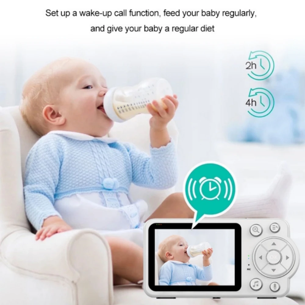 Monitor de bebé inalámbrico para interiores, videocámara de vigilancia de 2,8 pulgadas, Audio bidireccional, visión nocturna, protección de seguridad - imagen 5
