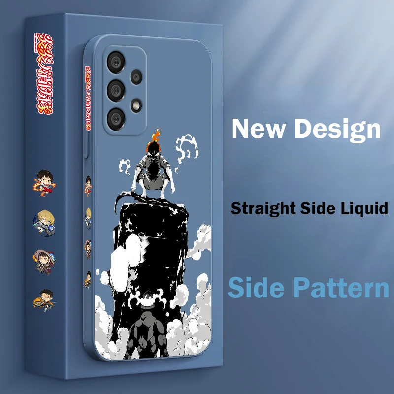 Funda de teléfono Anime Fire Force para Samsung, A55, A53, A33, A52, A32, A71, A51, A21S, A35, A25, 5G, cuerda líquida izquierda - imagen 5