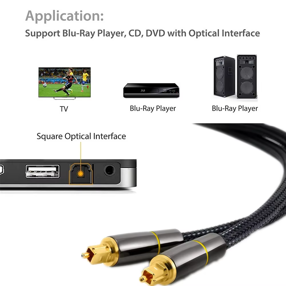 CYANMI Cable de Audio óptico Cable de fibra óptica Digital Toslink 1m 10m Cable Coaxial SPDIF para amplificadores reproductor PS4 Cable de barra de sonido - imagen 4