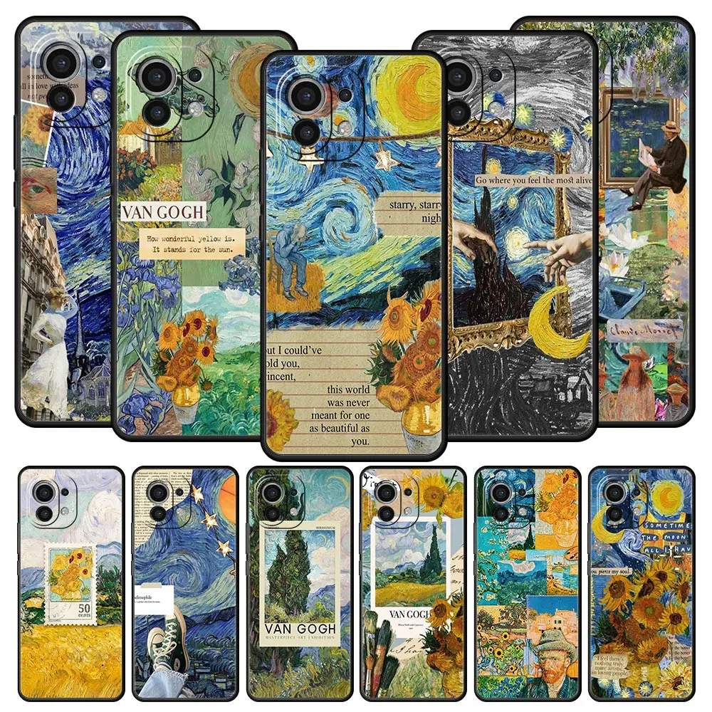 Funda de teléfono de Arte de van gogh con cielo estrellado, carcasa suave para Xiaomi 14, 13T, 12T, Pro, 12, 13, 11, Ultra, Mi Note 10 Lite, 10T, 5G, 11X Pro, 11T, 11i, 9T