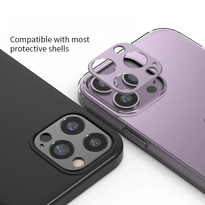 Protector de lente de cámara trasera de Metal de aluminio para iPhone 14 13 Pro Max 14Plus 13Plus cubierta de lente Protector de pantalla película de anillo de lente - imagen 3