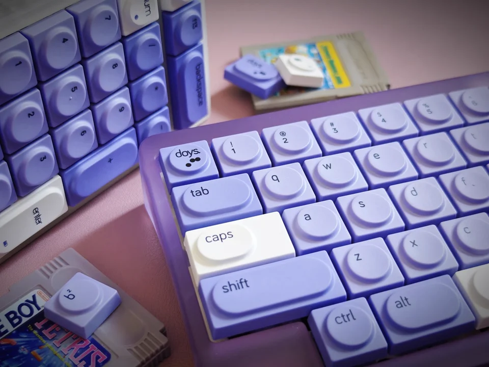 Doys Milkit.taro Keycap Set Púrpura Blanco Numpad Doys Key Caps Teclado mecánico Punto de personalidad Artisan Gaming Keyboard Caps