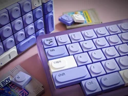 Doys Milkit.taro – Keycaps Púrpuras y Blancas para Numpad
