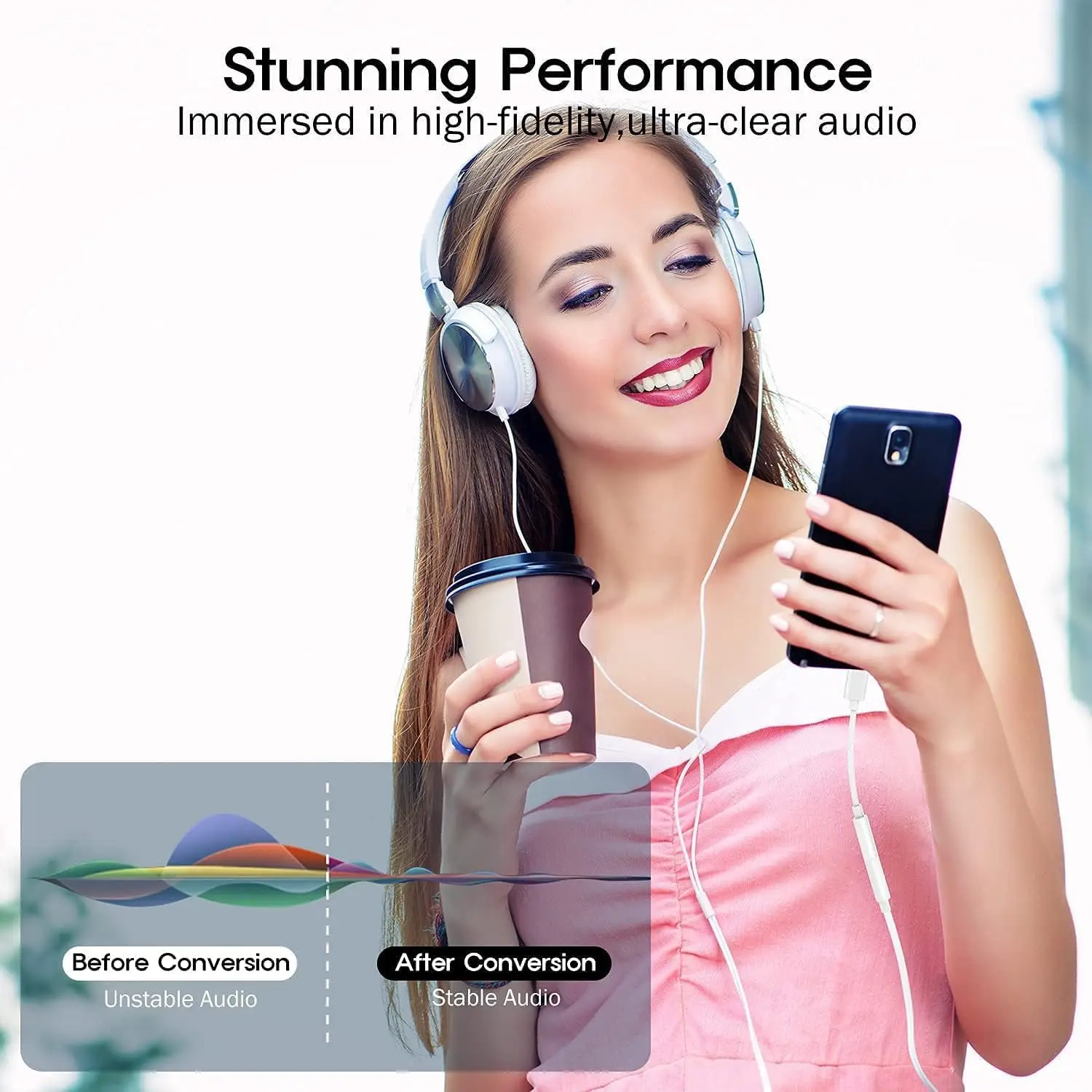 NNBILI TPE USB tipo C a 3,5mm hembra adaptador de conector de auriculares USB C a Cable de Audio auxiliar para iPhone 15 series iPad Pro MacBook - imagen 4