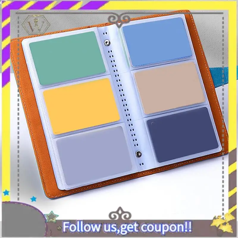 Nuevo organizador de tarjetero, tarjetero portátil para hombres y mujeres, folleto de tarjetas de visita con capacidad para 120 tarjetas, marrón Dura - imagen 5