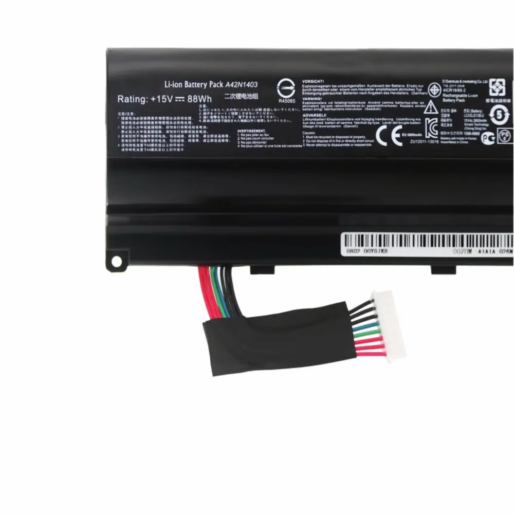 Nueva batería de ordenador portátil 15V 88Wh A42N1403 para For Asus ROG G751 G751JY G751JM G751JT GFX71JY GFX71JT Series A42LM9H A42LM93 4ICR19/66-2 - imagen 2