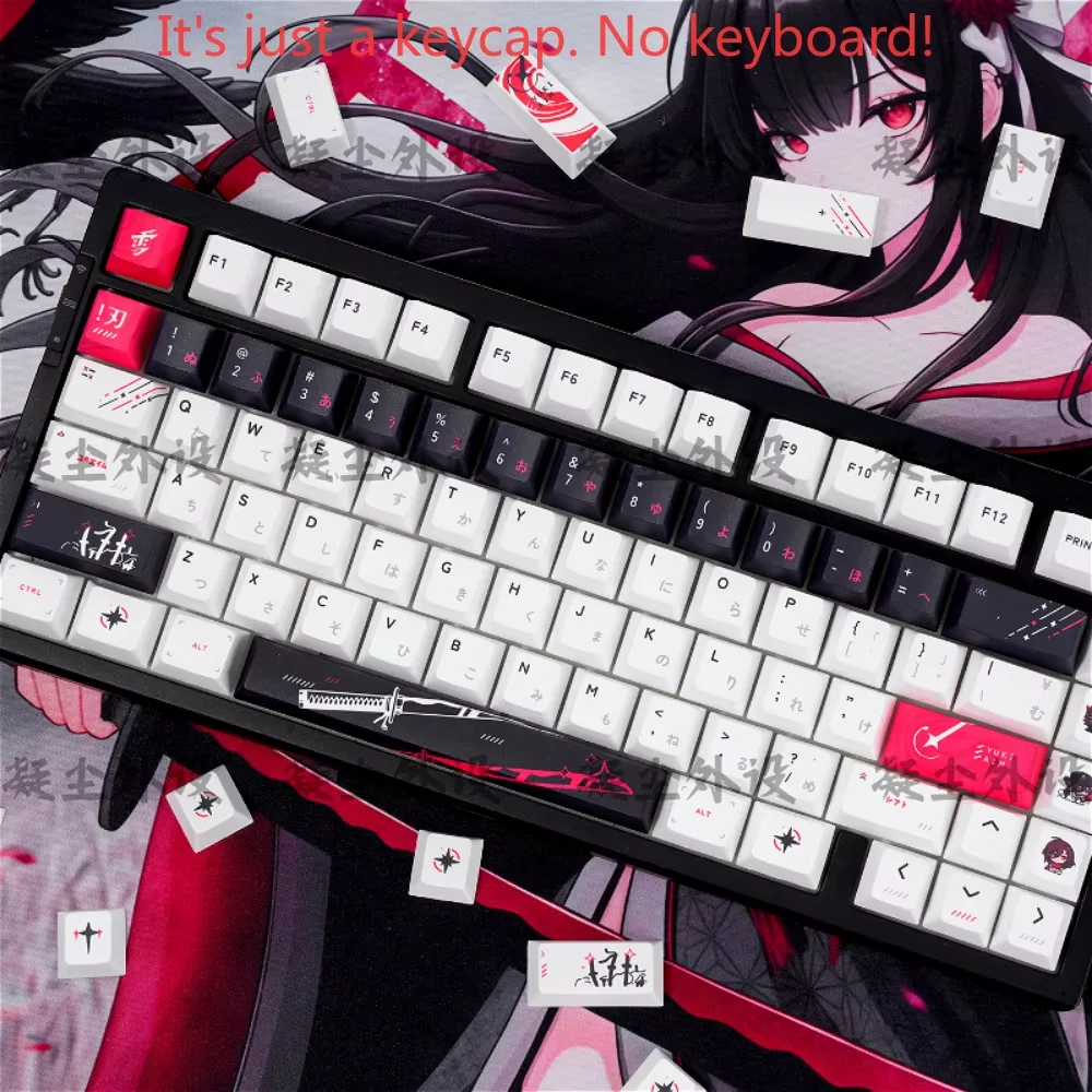 Teclas de Anime japonés PBT, 134 teclas, juego de teclas Cherry personalizadas para interruptor MX, perfil de teclado mecánico para juegos - imagen 4