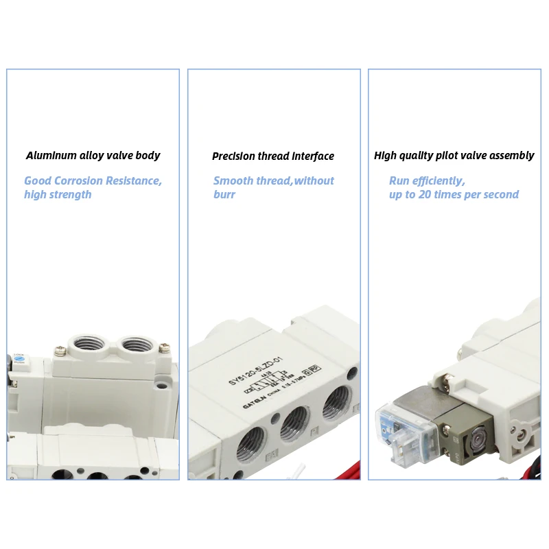 Válvula Solenoide neumática SY5120-5LZD-01 protocolo de comunicación EC válvula integrada isla 24V colector de enchufe inferior - imagen 5