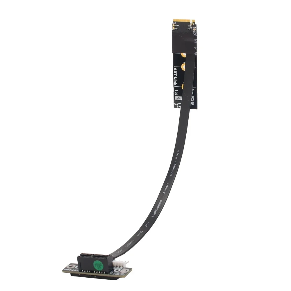 Cable elevador ADT-Link M.2 NVMe a PCIe 3,0 x1 para adaptador de tarjeta de captura/audio LAN inalámbrico USB PCI-Express 1x cable de alimentación Sata de 4 pines - imagen 5