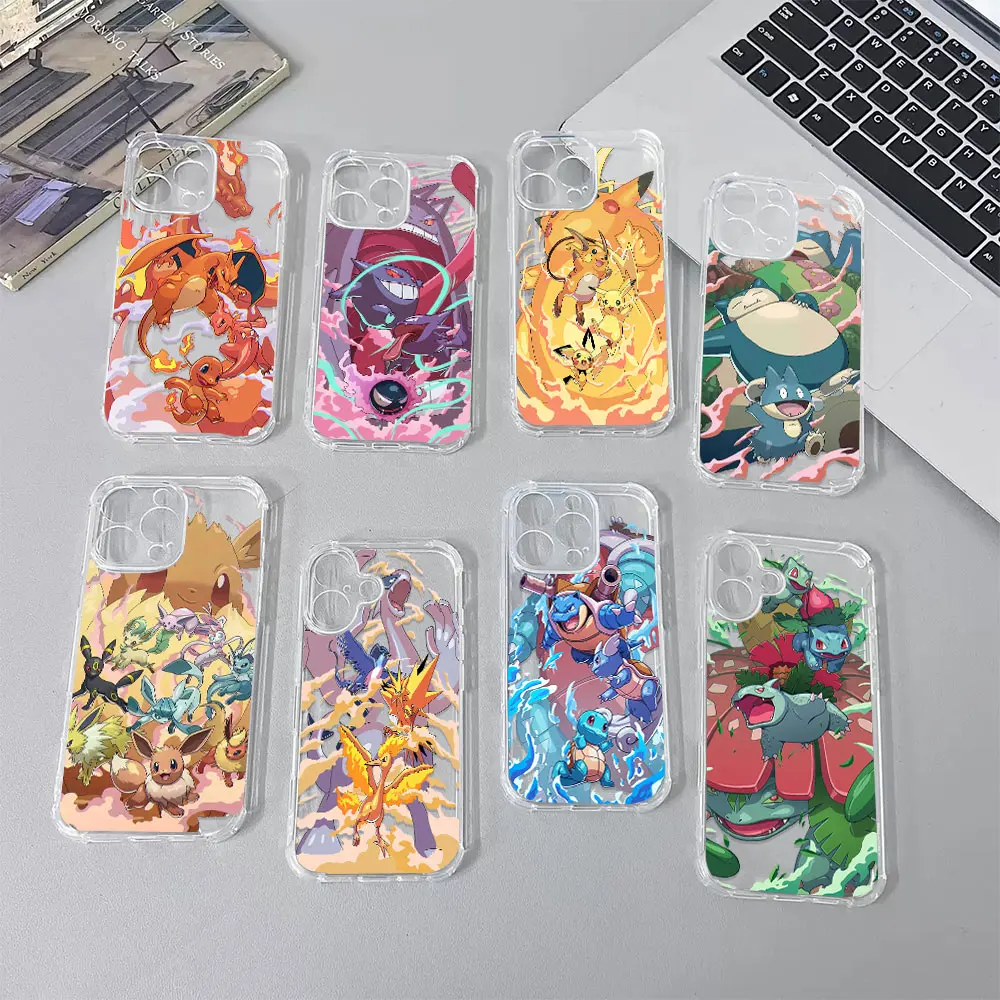 Funda de teléfono Anime Pikachu Gengar Charmander para Samsung Galaxy S25 S24 S23 S22 S21 S20 Note20 Edge FE Ultra Plus 4G 5G anticaída
