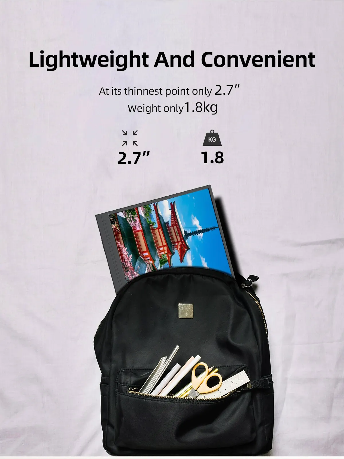 ZSUS-Monitor portátil de 15,6 pulgadas, 1080P, HDR, 16:9, Luz Azul baja para XBox, PS4/5, Switch, teléfono móvil, PC, extensión Loptop - imagen 3