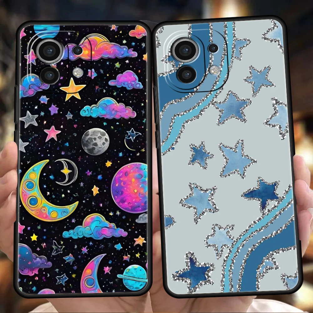 Funda de teléfono para Xiaomi 15 14 13 12 Lite 14T 13T 12T Pro Poco X7 X6 X5 X4 X3 NFC F7 Ultra F6 Pro cubierta suave estrellas coloridas