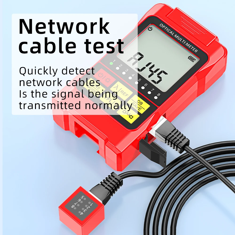 SAIVXIAN Mini medidor de potencia óptica unidad todo en uno con RJ45, opción recargable, (-70)-(+10)dBm Con buscador de línea (opcional) - imagen 3