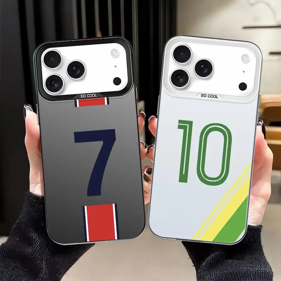 Funda trasera de teléfono para iPhone XS 14 15 Plus 13 XR 12 11 17Air 16e 16 17 Pro Max número de bola