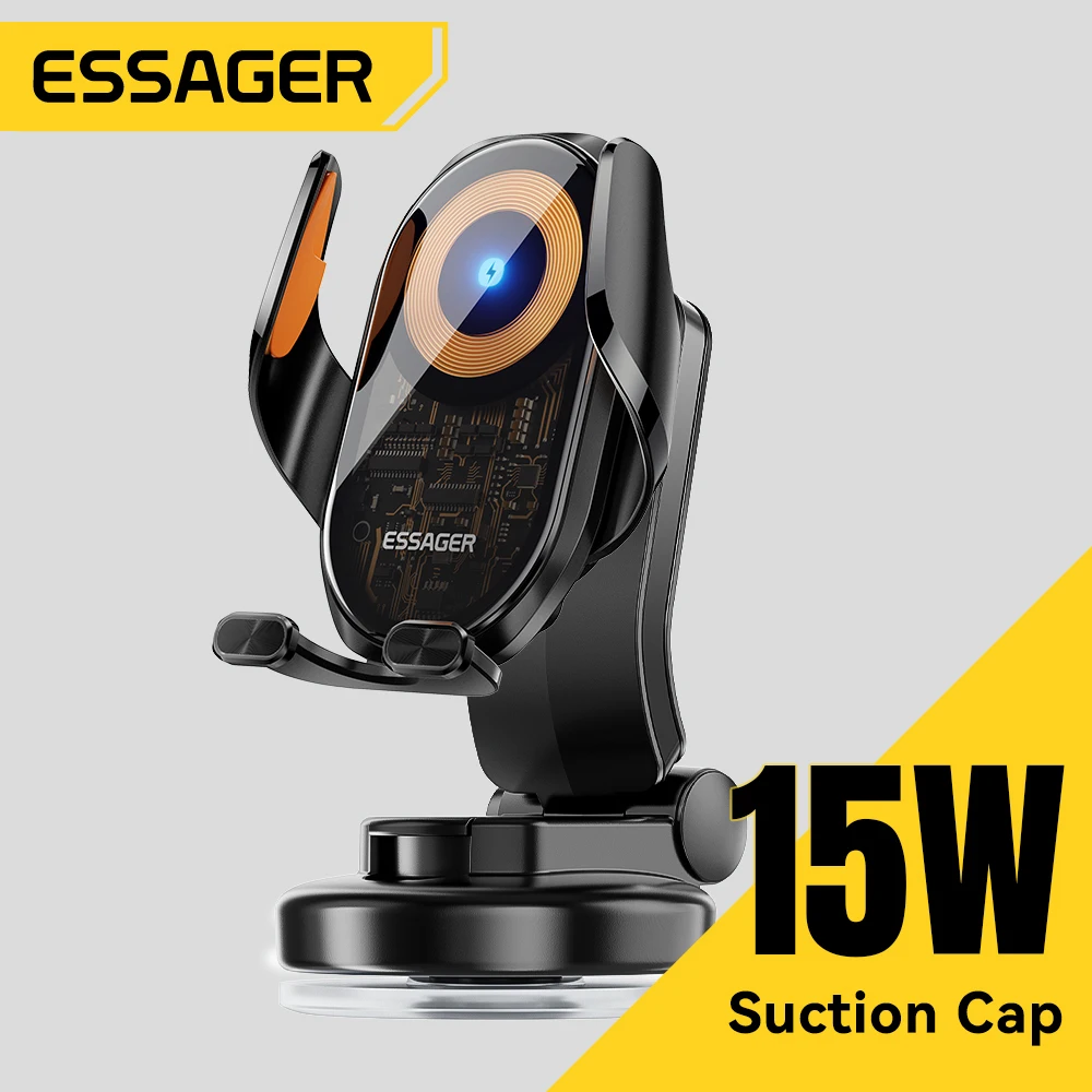 Essager 15W soporte de teléfono para coche cargador inalámbrico estación de carga rápida para iPhone 16 Xiaomi Samsung cargador de coche inalámbrico magnético