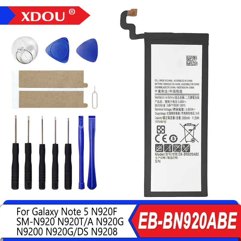 Nueva batería EB-BN920ABE de 3000mAh para Samsung Galaxy Note 5 SM-N920 N920F N920T/A N920G N9200 N920G/DS N9208