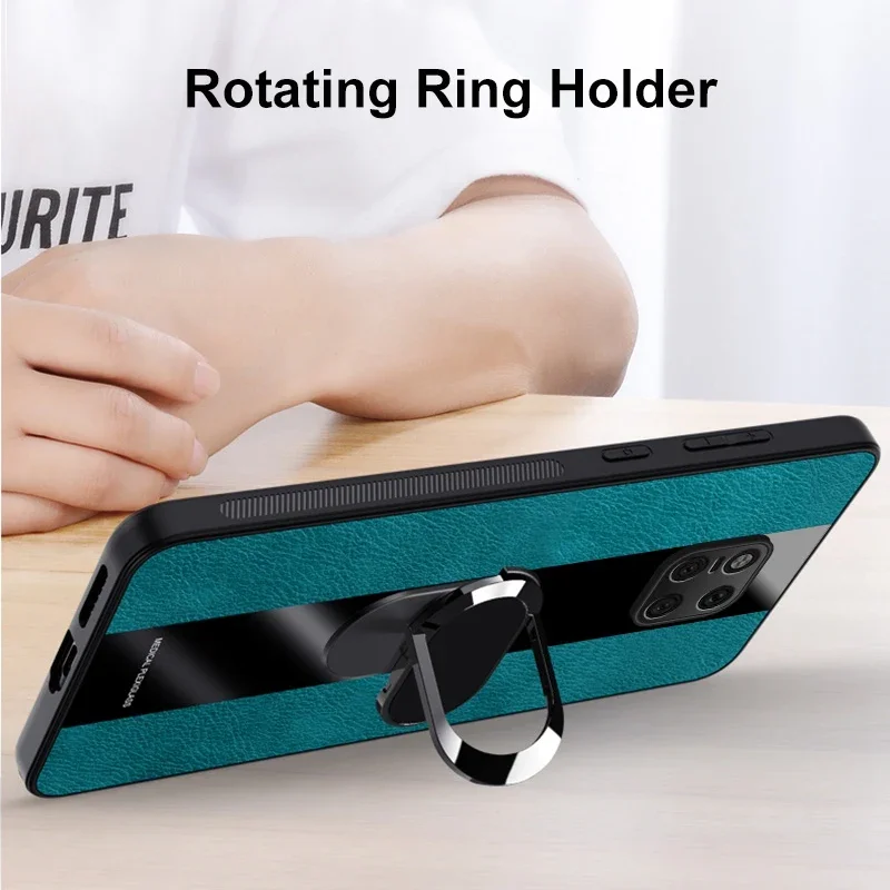 Funda de cuero con soporte de anillo para Huawei Mate 20 Pro 20X, funda trasera de lujo magnética de silicona TPU, funda de teléfono para Huawei Mate 30 Pro - imagen 5