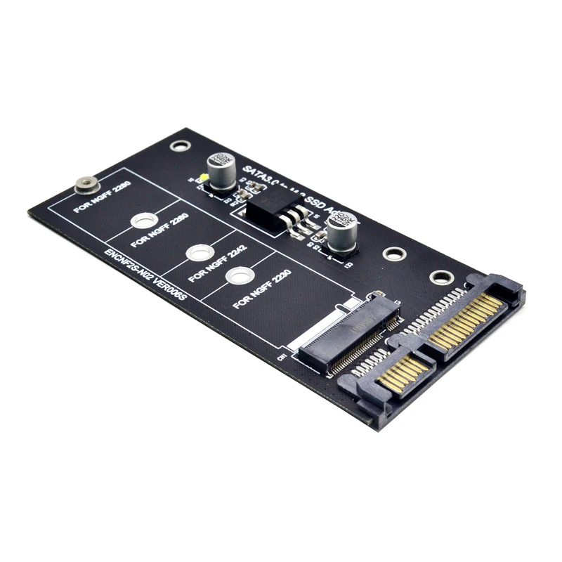 Convertidor M.2 B-Key a SATA, adaptador M2 SSD, adaptador M2 SATA SATA a SATA3.0, tarjeta de expansión M2 a SATA, soporte elevador 30/42/60/80mm