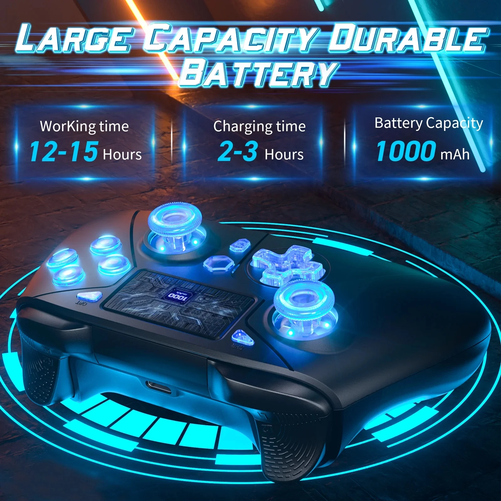 Controlador inalámbrico para consolas PS4, Compatible con Ps4 /Slim/Pro/ PC,gamepads, Compatible con función Turbo con luz de botón RGB - imagen 5